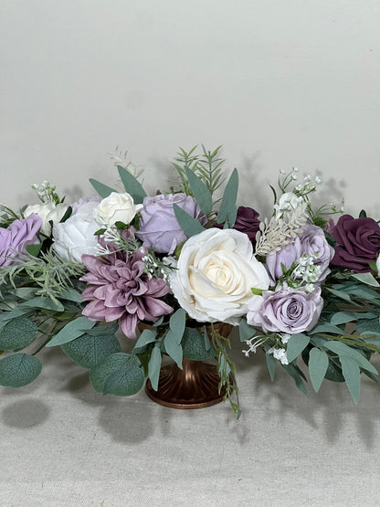 Purple Centerpiece Wedding Table White Decor Lavender White Centerpiece Plum Wedding Table Centerpiece Purple Lavender Artificial Flower