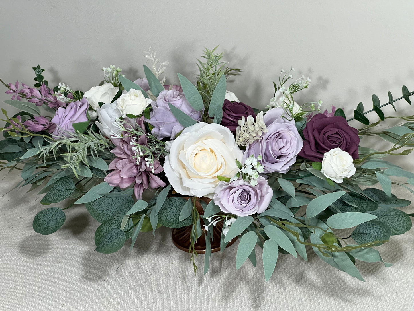 Purple Centerpiece Wedding Table White Decor Lavender White Centerpiece Plum Wedding Table Centerpiece Purple Lavender Artificial Flower