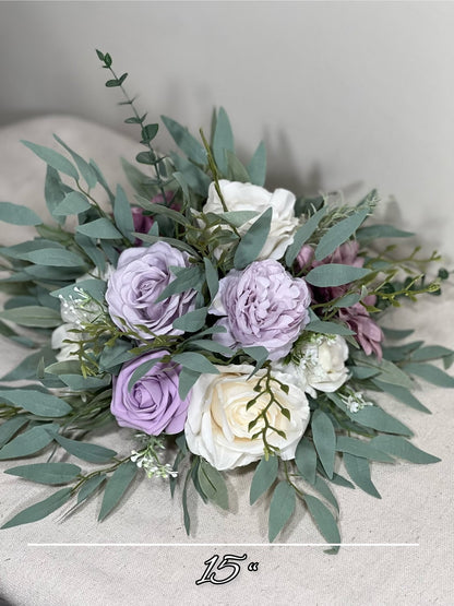 Purple Centerpiece White Lavender Table Flower Ball Decoration White Table Centerpiece Barrel Plum Whiskey Ivory Puple Arrangement