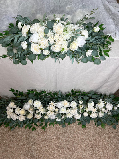 Floor Arrangement White Weddding Free Standing Ivory Aisle Floor Arrangement White Backdrop Floor Runner Artificial Flower Eucalyptus