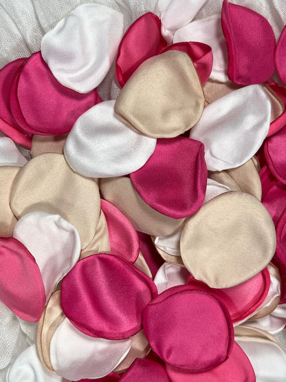 Pink Petals Wedding Decor Flower Girl Petals White Aisle Decor Flower Pink Petals Fuchsia Ceremony Decor Champagne Beige Confetti Hot Pink