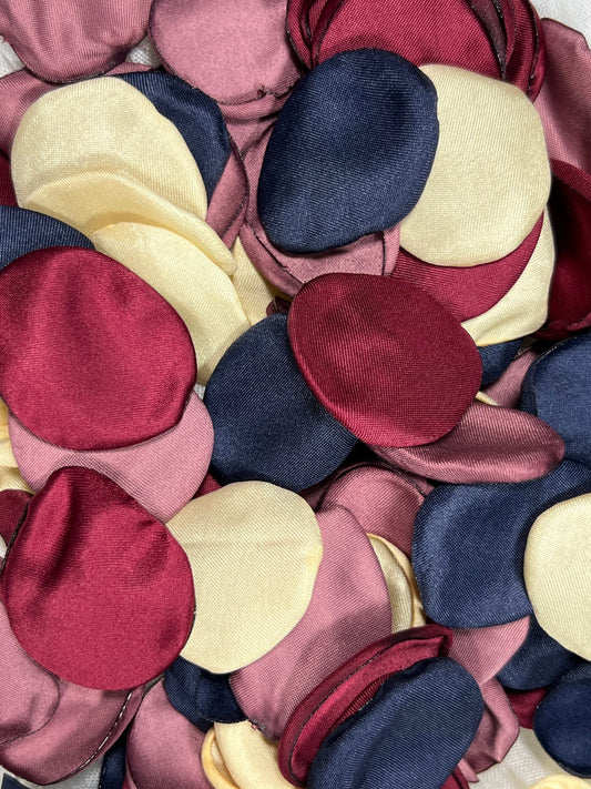 Blue Petals Wedding Decor Flower Girl Petals Navy Blue Burgundy Wedding Aisle Decor Flower Petals Burgundy Ceremony Decor Gold Confetti