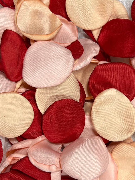 Red Petals Wedding Decor Flower Girl Petals Blush Wedding Aisle Decor Gold Flower Petals Red Pink Ceremony Decor Confetti Chamagne Red