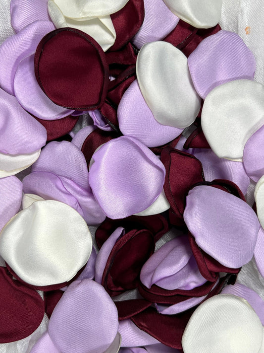Burgundy Petals Wedding Decor Flower Girl Petals Lavender Wedding Aisle Decor Flower Petals Purple Ceremony Decor White Confetti