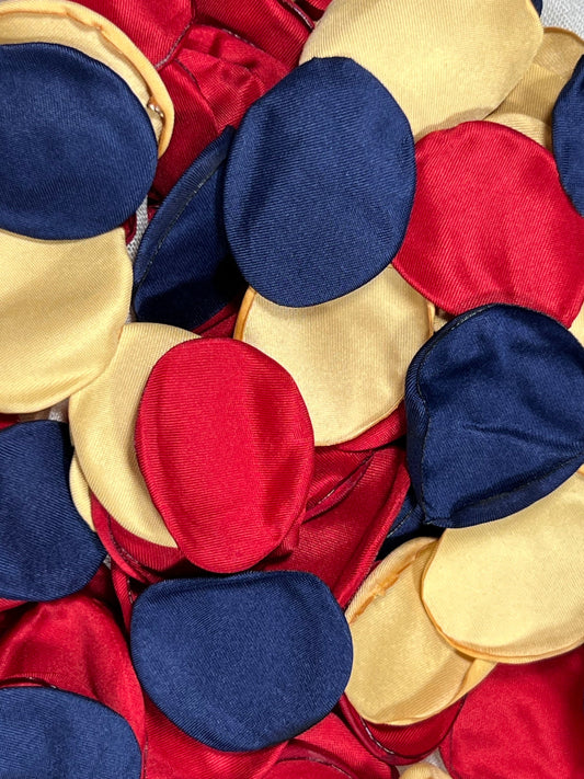 Red Blue Petals Wedding Decor Flower Girl Petals Red Navy Blue Aisle Decor Flower Petals Gold Red Ceremony Decor Bridal Shower Confetti