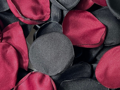 Black Burgundy Petals Wedding Decor Flower Girl Petals Black Wedding Aisle Decor Flower Petals Black Ceremony Decor Burgundy Confetti