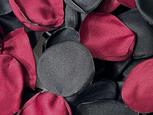 Black Burgundy Petals Wedding Decor Flower Girl Petals Black Wedding Aisle Decor Flower Petals Black Ceremony Decor Burgundy Confetti