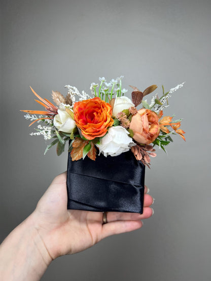 Orange Corsage White Wedding Terracotta Corsage Burnt Orange Mom Corsage Ivory Rust Boutonniere Pocket Fall Terracotta Artificial Flower