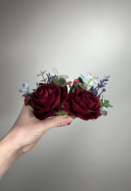 Dusty Blue Bouquet Burgundy Bridal Bouquet Black Dusty Blue Decor Burgundy Purple Bridesmaids Black Plum Bouquet Burgundy Artificial Flower