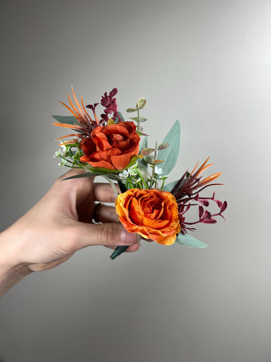 Terracotta Boutonniere Wedding Groom Burnt Orange Boutonnière Terracotta Groomsmen Boutonniere Rust Orange Groom Artificial Flowers Reddit