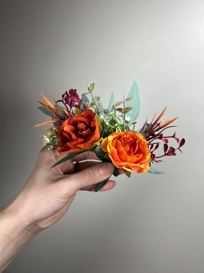Rust Boutonnière Wedding Groom Terracotta Boutonnieres Groomsmen Burnt Orange Wedding Boutonniere Rust Artificial Flowers
