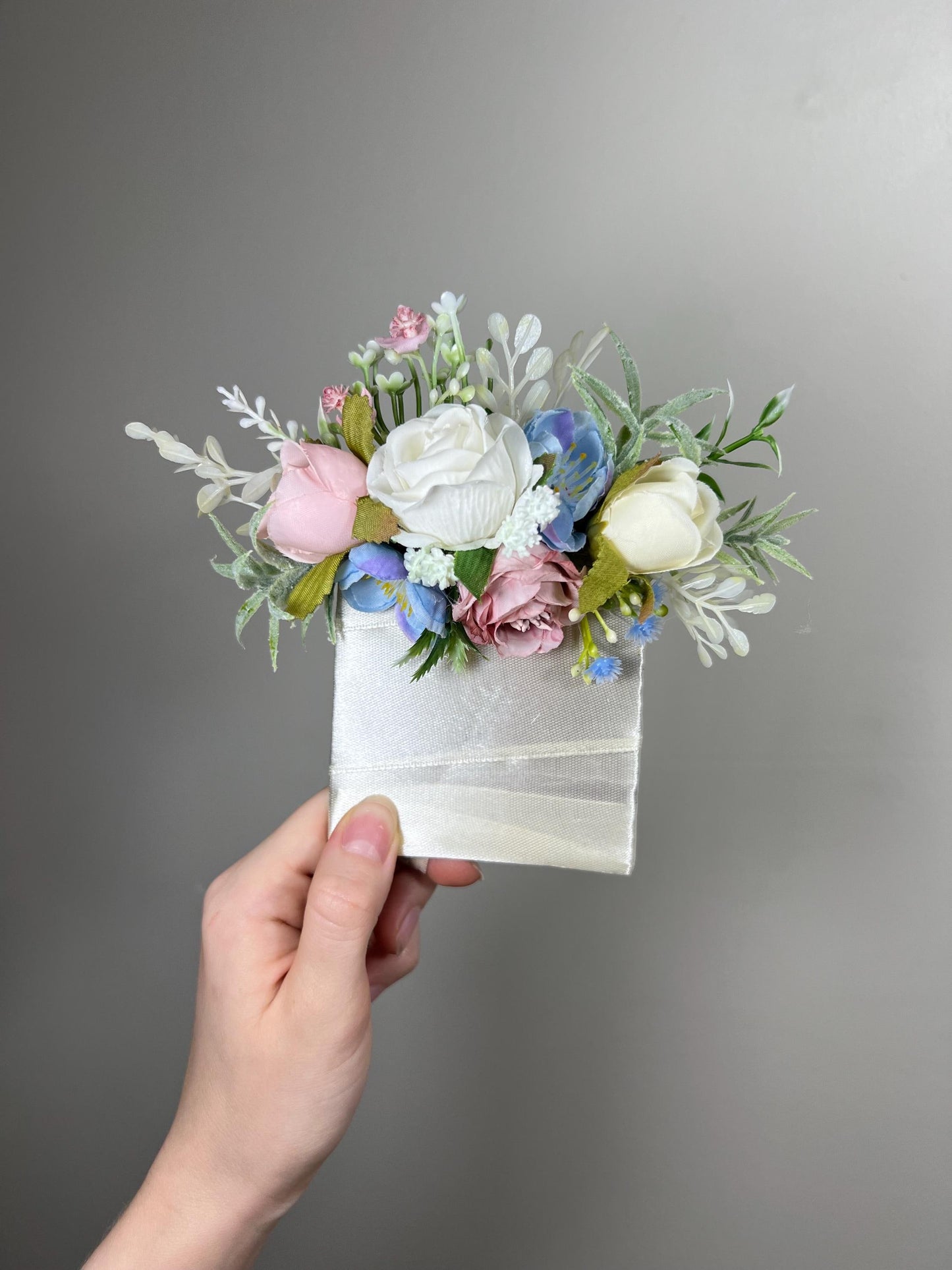 White Blue Pocket Boutonniere Wedding Groom Boutonnière Dusty Rose Square Groomsmen Pocket Pink Boutonniere Dusty Blue Artificial Flower