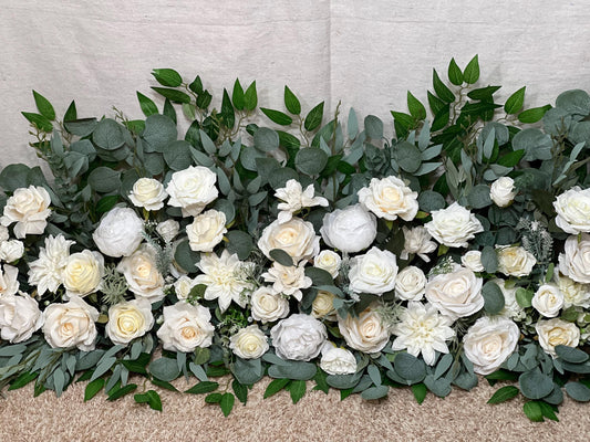 Floor Arrangement White Weddding Free Standing Ivory Aisle Floor Arrangement White Backdrop Floor Runner Artificial Flower Eucalyptus