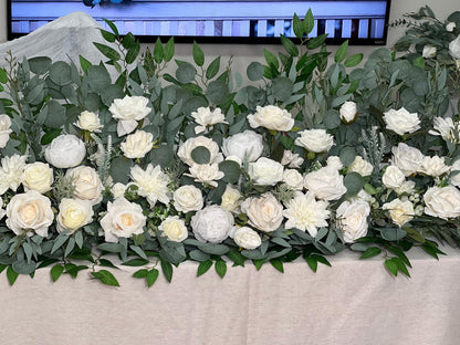 Floor Arrangement White Weddding Free Standing Ivory Aisle Floor Arrangement White Backdrop Floor Runner Artificial Flower Eucalyptus