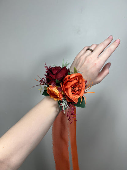 Orange Pocket Boutonniere Terracotta Groom Boutonnière Square Groomsmen Burgundy Burnt Orange Corsage Rust Artificial Flower Reddit