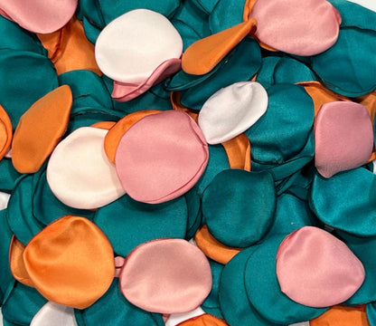 Teal Petals Wedding Decor Flower Girl Petals Teal Orange Wedding Aisle Decor Flower Petals Terracotta Ceremony Teal Decor Dusty Rose