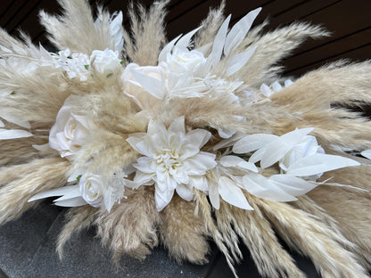 White Centerpiece Wedding White Boho Table Centerpiece Pampas Grass White Sweetheart Ivory Table Decor White Artifical Flower