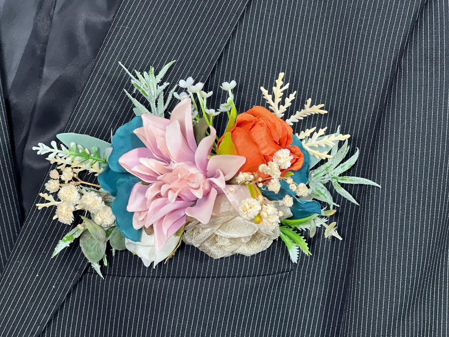 Teal Rust Corsage Wedding Dusty Rose Terracotta Corsage White Gold Dark Teal Boutonniere Rust Teal Artifical Flower Reddit