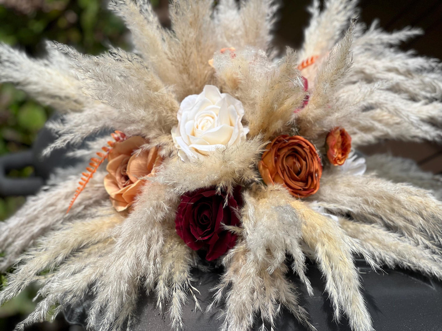 Orange Centerpiece Wedding White Table Flower Ball Decoration Burgundy Table Centerpiece Barrel Rust Whiskey Ivory Terracotta White