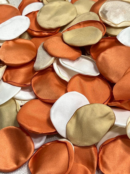 Orange Petals Wedding Decor Flower Girl Petals Burnt Orange Wedding Aisle Decor Rust Flower Petals White Ceremony Decor Terracotta Confetti