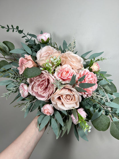 Pink Arch Arrangement Cross Ivory Arch Aisle Arrangement Blush Decor Dusty Rose Sage Artificial Flowers Eucalyptus Pink Arbor Arrangement