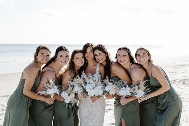 Wedding White Bouquet Boho Bridal Ivory Bouquet Pampas Grass Bridesmaids White Bouquet Decor Eucalyptus Ivory Greenery Artificial Flower