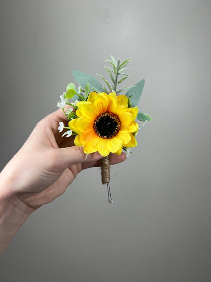 Sunflower Boutonniere Wedding Groom Boutonniere Groomsmen Sunflower Boutonnière Groom Fall Sunflower Greenery Artificial Flowers Reddit