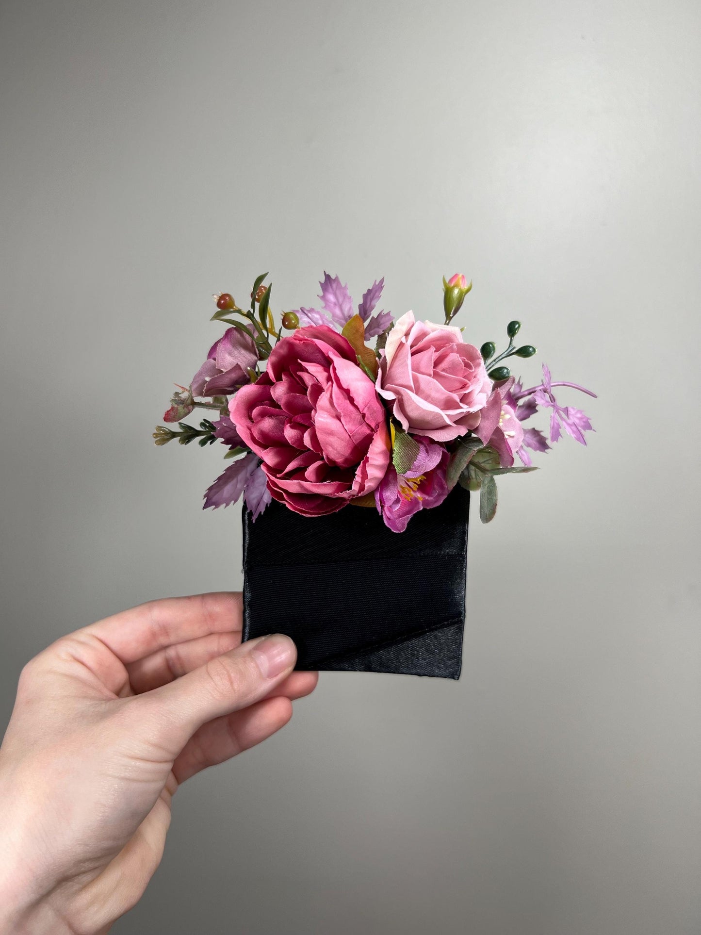 Pink Pocket Boutonniere Wedding Fuchsia Groom Boutonnière Purple Pink Square Groomsmen Mauve Pocket Boutonniere Hot Pink Deep