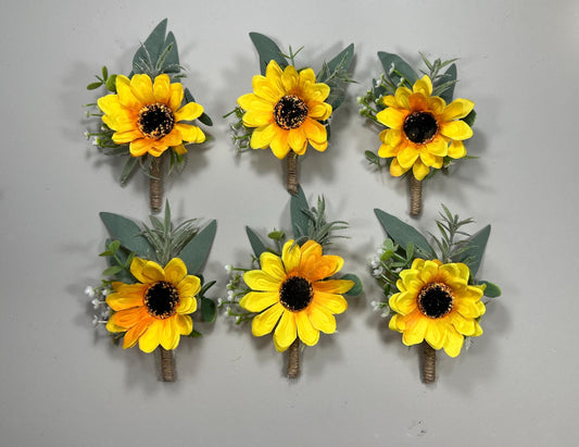 Sunflower Boutonniere Wedding Groom Boutonniere Groomsmen Sunflower Boutonnière Groom Fall Sunflower Greenery Artificial Flowers Reddit