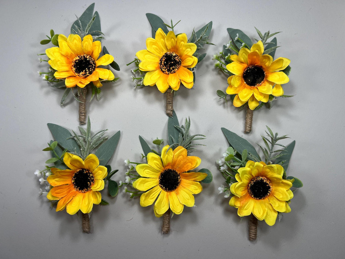 Sunflower Boutonniere Wedding Groom Boutonniere Groomsmen Sunflower Boutonnière Groom Fall Sunflower Greenery Artificial Flowers Reddit