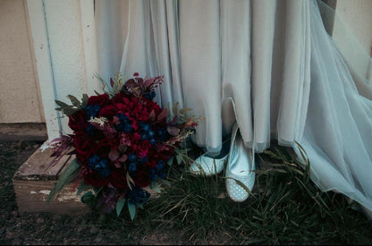 Burgundy Navy Blue Bouquet Wedding Bridal Bouquet Red Dark Blue Bridesmaids Bouquet Burgundy Navy Blue Artificial Flower