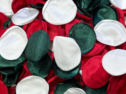 Christmas Petals Green White Red Petals Wedding Decor Flower Girl Petals Emerald Green Aisle Decor Flower Petals Red Green Decor Confetti