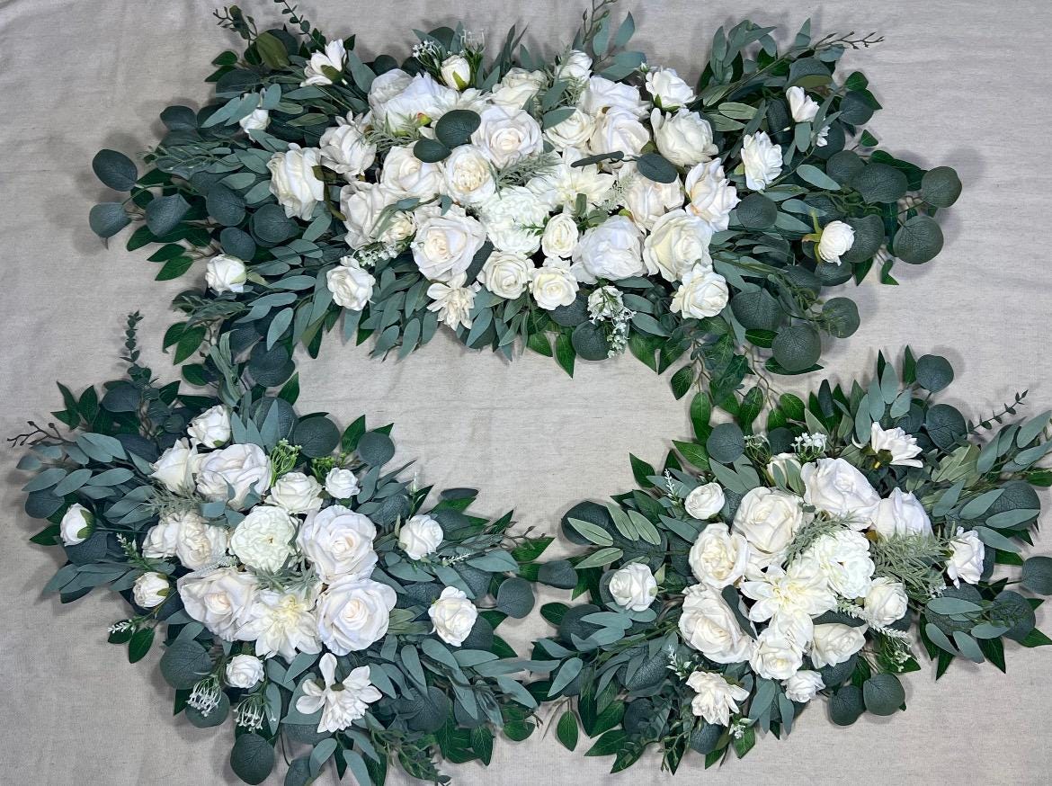 Wedding Bouquet Cascade White Bridal Bridesmaids Cascading Bouquet Wedding Bouquet Ivory Decor Eucalyptus Greenety Sage Flower Artificial