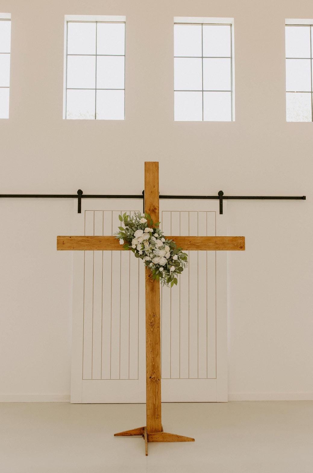 White Arch Arrangement Wedding Ivory Arbor Arrangement Eucalyptus Greenery Artificial Backdrop Flowers Baby Breath White Roses Peony Dahlia