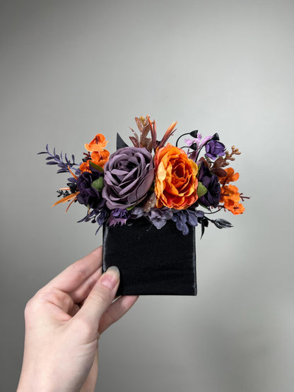 Black Orange Bouquet Wedding Dark Purple Bridal Black Bouquet Bridesmaids Plum Burnt Orange Black Gothic Bouquet Rust Artificial Flower