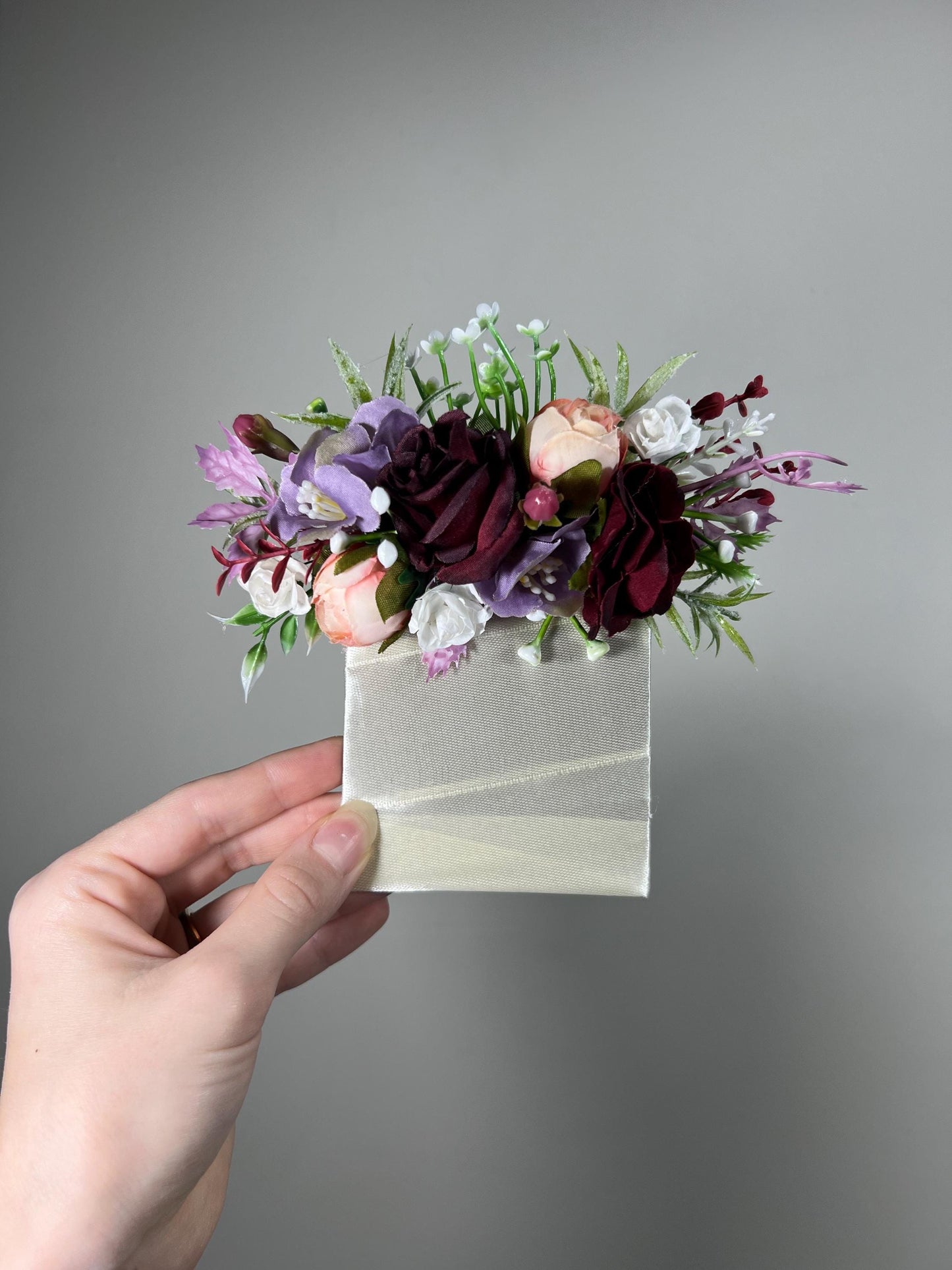 Burgundy Pocket Boutonniere Wedding Purple Groom White Lilac Boutonnières Groomsmen Square Boutonnière Pocket Burgundy Artificial Flower