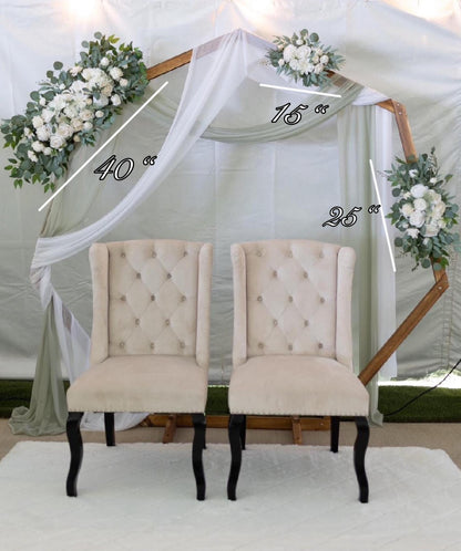 Wedding Arch Arrangement White Ivory Arch Arrangement White Arbor Arrangement White Eucalyptus Sage Wedding Decor Artificial Flowers