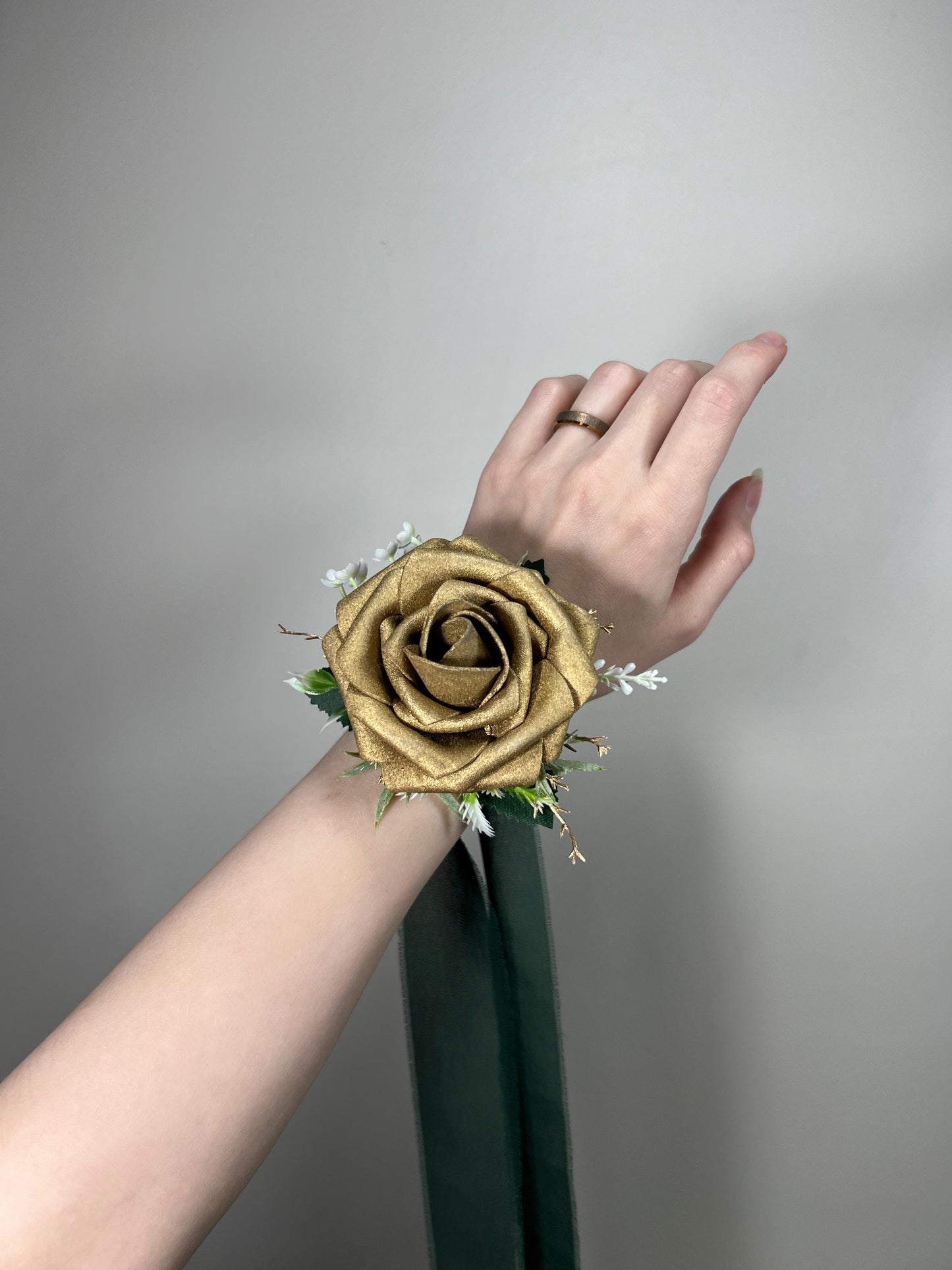 Gold Corsage Wedding Boutonniere Gold Groom Gold Boutonnière Groomsmen Mom Corsage Gold Artificial Flower