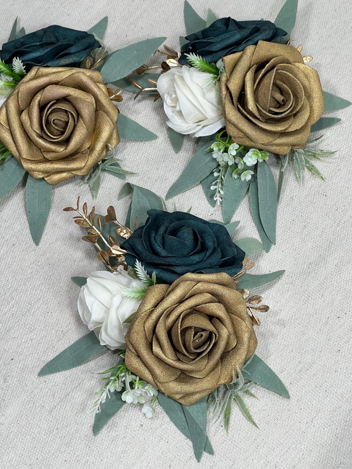 Teal Cake Decoration Gold Cake Topper Dark Teal Decor Cake Arrangements Teal White Wedding Cake Decoration Gold Flower Topper