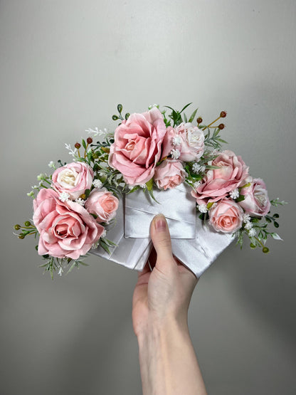 Pink Boutonniere Wedding Blush Pocket Boutonnière Groom Pink Square Boutonniere Greenery Pocket Boutonnière Blush Groomsmen Baby Breath