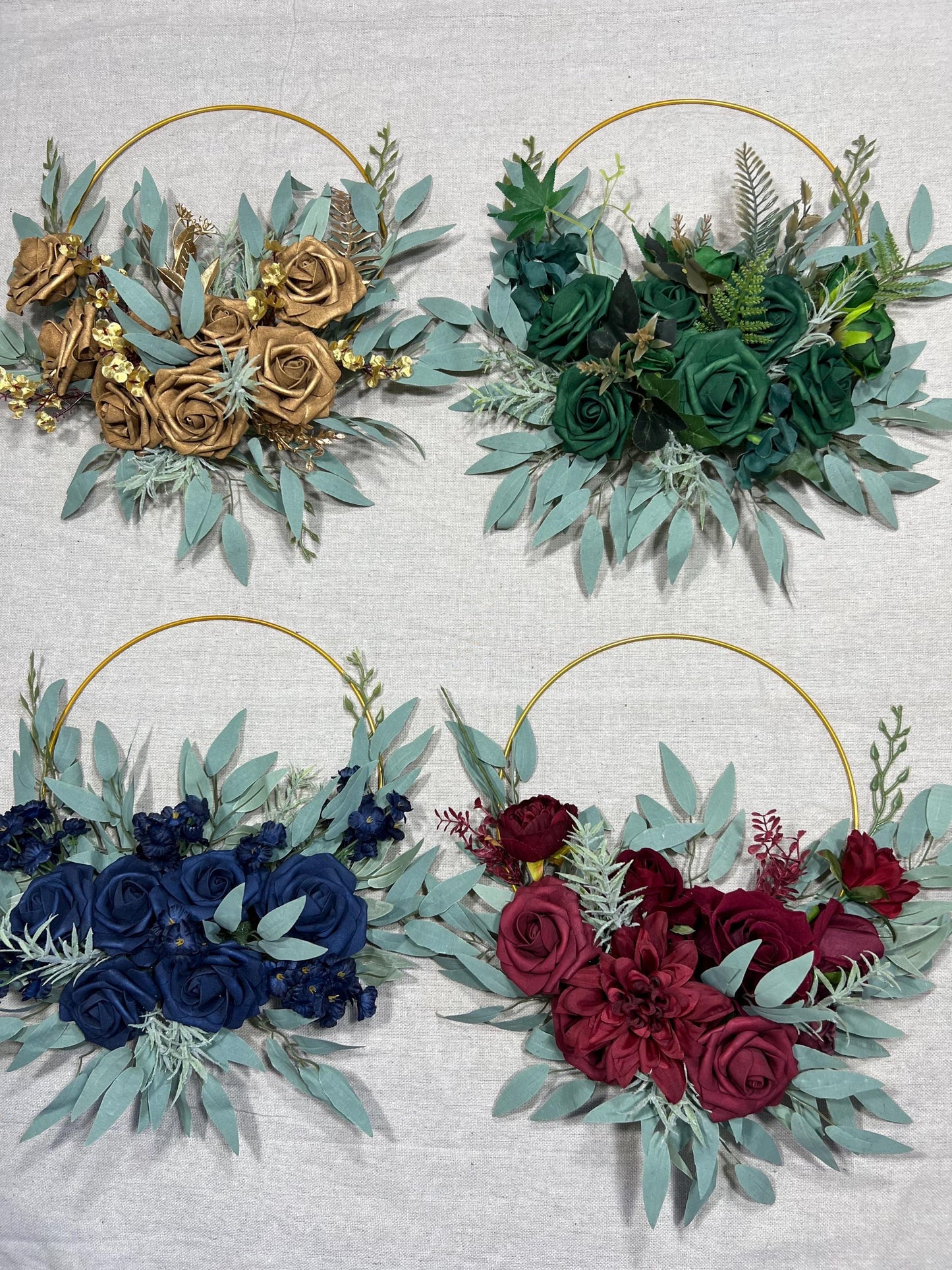 Wedding Hoop Burgundy Navy Blue Hoop Bridesmaids Ring Wreath Hunter Green Forest Flower Girl Hoop Gold Eucalyptus Artificial Flower Reddit