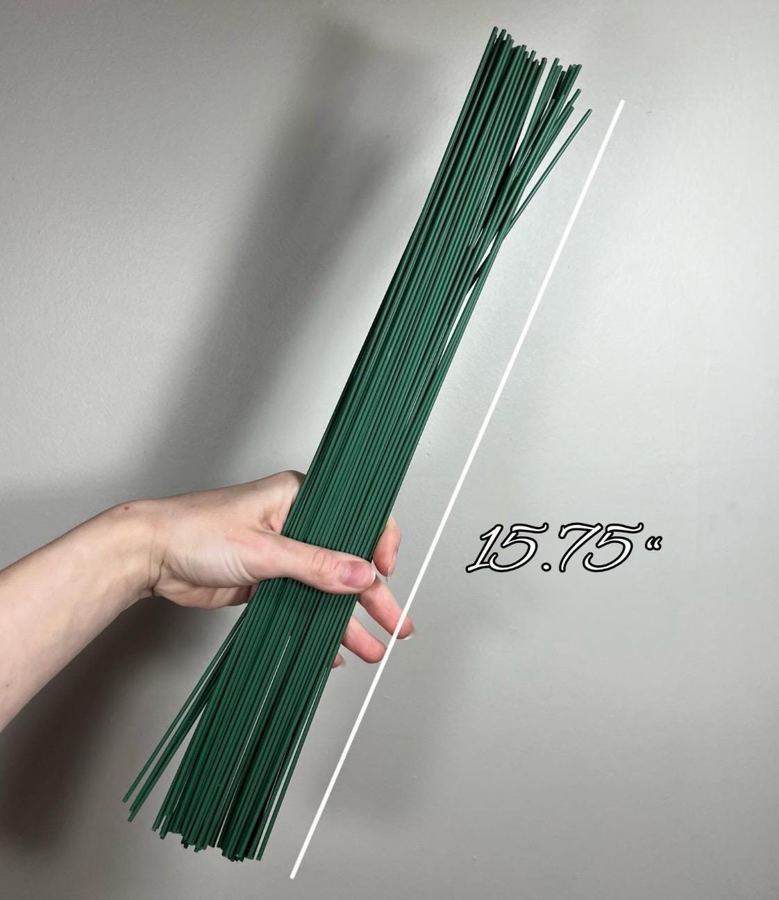 Flower Stem Wire for Flower Heads Green DIY Bouquet Stem Diameter 2 mm Length 15.75" Stem Wrapping and Crafts Iron Wire