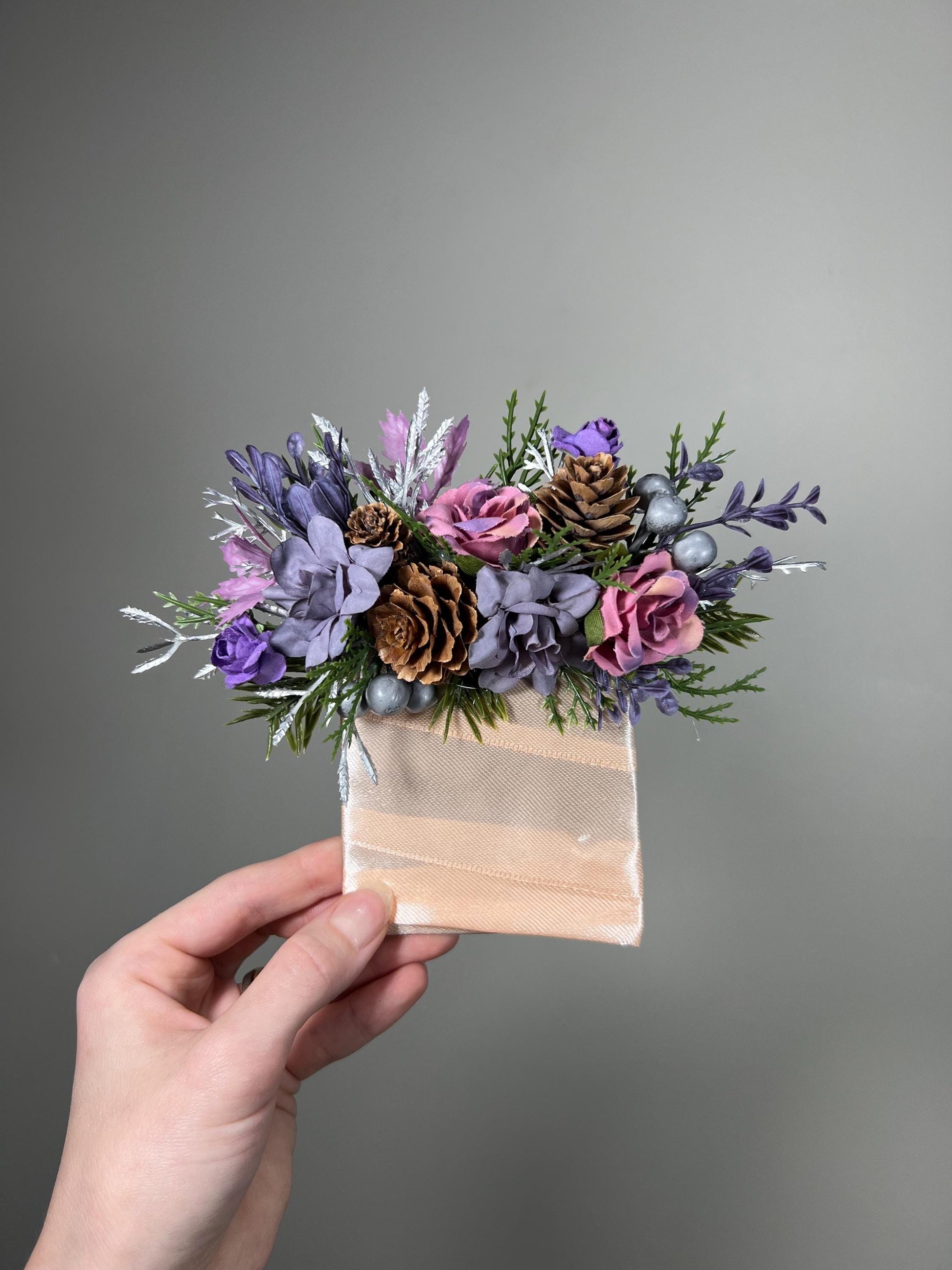 Purple Bouquet Wedding Bridal Christmas Bouquet Pine Bridesmaids Purple Bouquet Winter Pine Cone Lilac Bouquet Artificial Flower Reddit