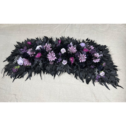 Black Purple Arch Arrangement Wedding Purple Arch Aisle Arrangement Arbor Black Lavender Decor Gothic Black Plum Artificial Flowers