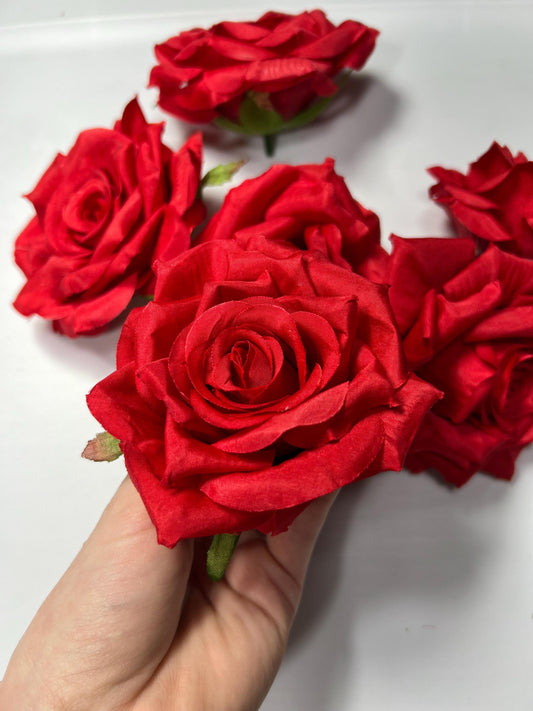 Red Rose Head 4 inch Wedding Decor Dark Red Rose Christmas Red Rose Wedding DIY Craft Supplies Red Rose Head Home Decor