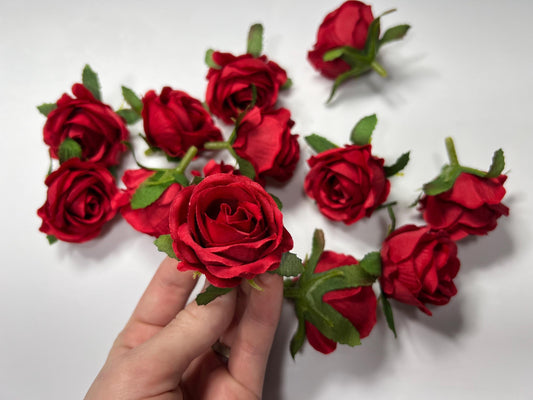 Red Rose Head Wedding Decor Dark Red Rose Christmas Red Small Rose Wedding DIY Craft Supplies Red Rose Head Home Decor