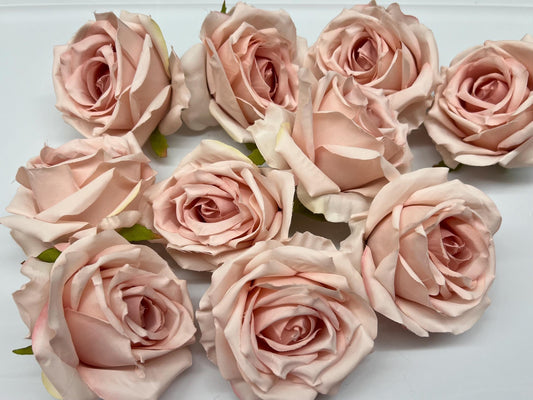 Blush Rose Head 3” Flower Wedding Pink Head Rose Dusty Wedding Fake Roses Blush Pink Home Decor Silk DIY Wedding Supplies Pale Pink Rose