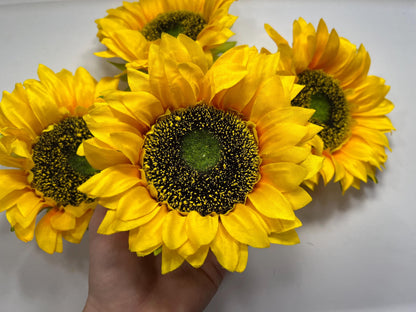 Sunflower Head Flower Artificial Wedding Sunflower Head 5 inch Flower Head Sunflower DIY Wedding Supplies Craft Sunflower Big Fake Flower
