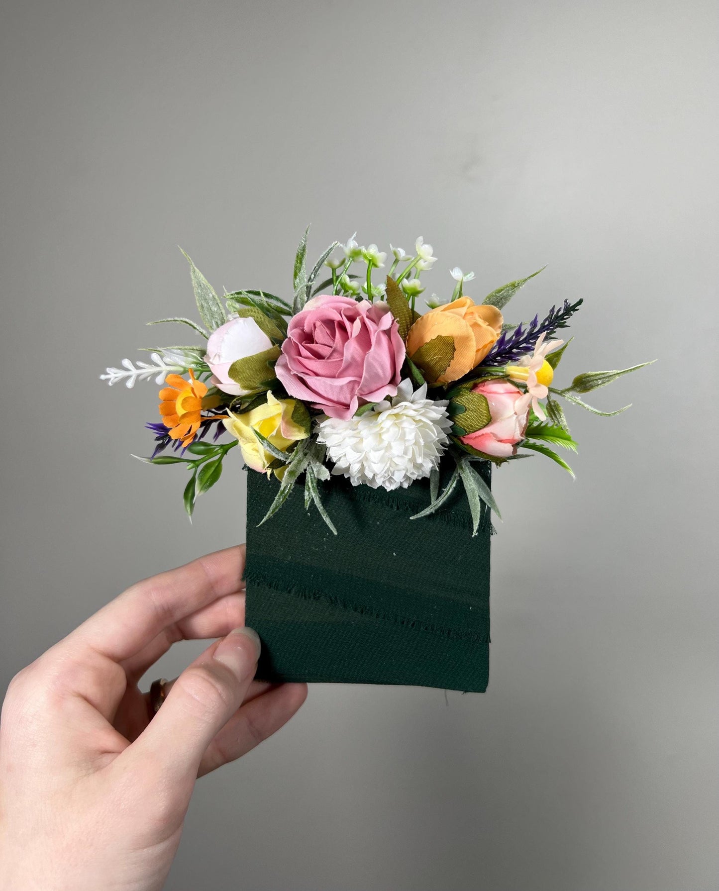 Wedding Pocket Boutonniere White Groom Boutonnière Dusty Rose Orange Square Groomsmen Pocket Boutonniere Dandelion Artifical Flower Wild