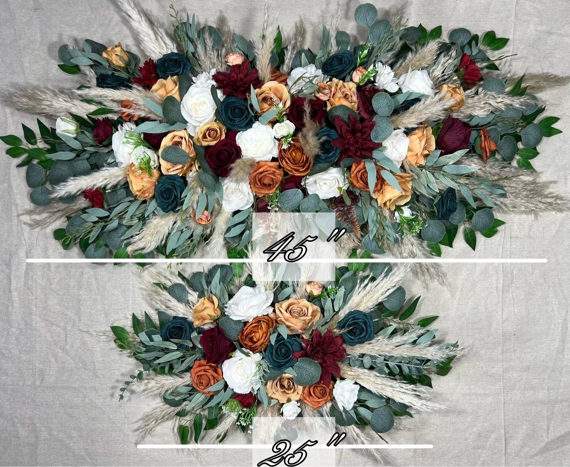 Wedding Dark Teal Bouquet Bridal Burgundy Terracotta Bridesmaids Burgundy Burnt Orange Bouquet Dark Teal Rust Artificial Flowers Bouquet